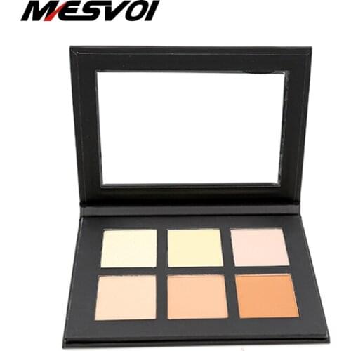 Contour Palette Powder Foundation Face Press Powder & Highlighter 1pcs 6 colors Foundations Contour Powder Net 40g P