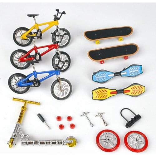 Creative Mini Alloy Bicycle Model Toy Finger Bicycle Scooter Vitality Board Finger Bicycle Finger Skateboard Toy Gift Christmas