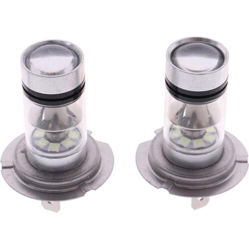 2x H7 100w High Power 20-smd Led Fog Lamp Bulb Automobile Driving Light Drl 10000k Blue Fog Lamp, Driving Lamp, Daytime Running
