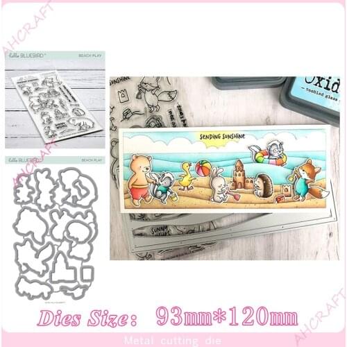 Summer beach Stamp and Metal Cutting Dies DIY Scrapbooking for Photo Album Decorative Embossing Silicone Clear Stamps 2020