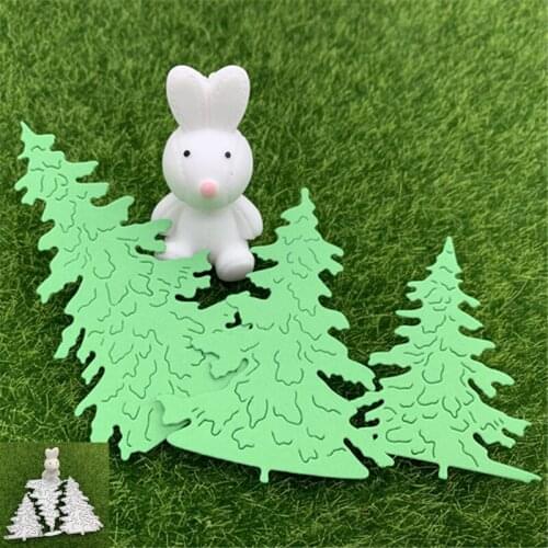 3 pine trees and small trees hand-embossed DIY album scrapbook greeting card decoration metal cutting mold