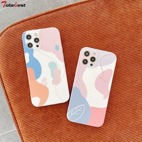 Tobebest Art Splice Soft Phone Cases for iPhone 12 Pro Max 11 Pro Max X XS XR 7 8 Plus SE2020 12mini Case Cover