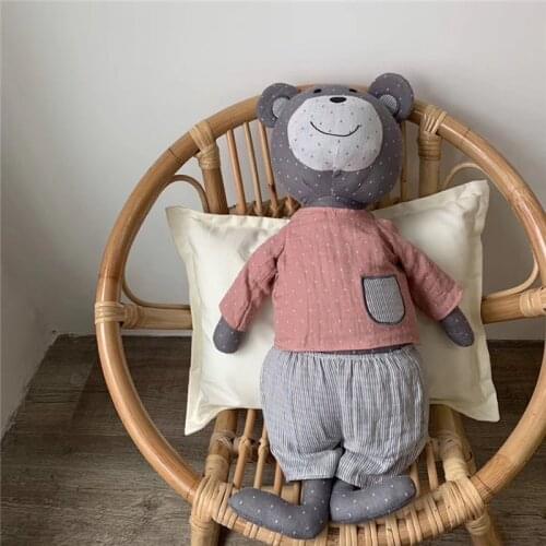 Soft Stuffed Animals Toys for Children Kids Room Nursery Decor Head Back Rest Cotton Baby Comforter Toy Cat Bear Deer Dolls 50cm