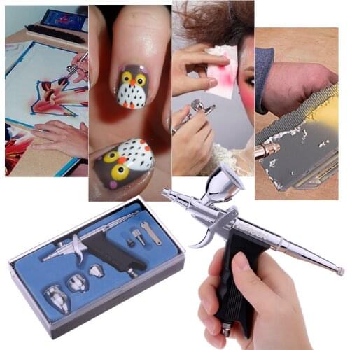 Airbrush Set for Spray Gun Paint Tattoo Manicure Spray Model Air Brush Nail Tool+ Cleaning Pot + Air Brush Clean Repair Tool Kit