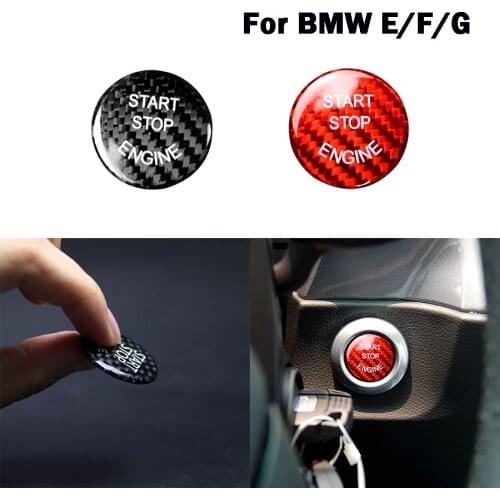 Car Engine Start Stop Switch Button Cover Carbon Fiber Sticker for BMW E70 E90 F25 F26 E49 E90 F01 F02 F04 F06 F12 F10 F30 F45