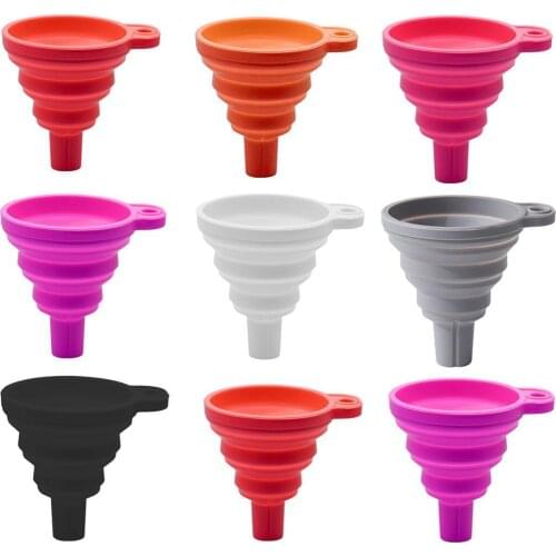 New Style Silicone Collapsible Funnel Liquid Funnel Filter Wide Mouth Funnel for Canned Kitchen Tools