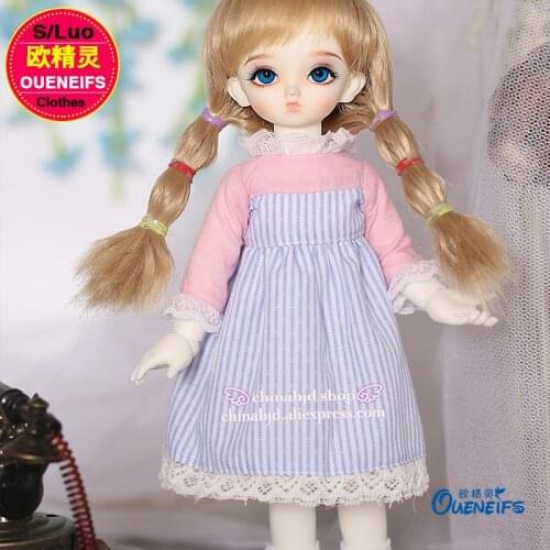 BJD SD Doll Clothes 1/6 Cute Pink Girl Dress Girl Style Toys For Vloks Or Yosd Body YF6-15 Doll Accessories