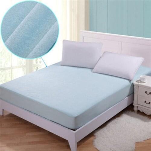 1PCS Solid Color Bed Sheets With Elastic Band Double Queen Size 180*200+30cm Mattress Cover 100% Polyester