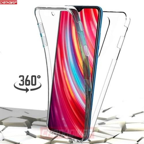 360 Clear Shockproof Case For Xiaomi Redmi Note 8 7 K20 5 6 Pro 8T 4 4X 7A 5 Plus Mi 9 SE 9T Pro CC9 A3 Lite Silicone PC Cover