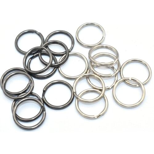 Gunmetal Split Key Rings Connector Jump O Rings Strong Lanyard Key Chain Key Fob Rings Hook DIY Leather Craft for Bags 15 mm