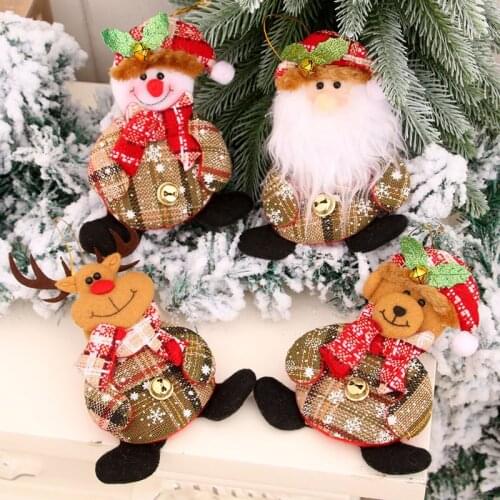 Christmas Decorations Small Bell Santa Christmas Tree Home Decoration Pendant Pendant Childrens Happy New Year 2022 Noel 2021