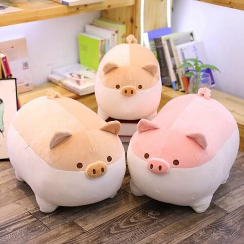 Pink Fat Pig Plush Toy Doll Bed Soft Pillow Cushion Cute Pig Stuffed Animal Sleeping Toys For Women Kids Birthday Gift
