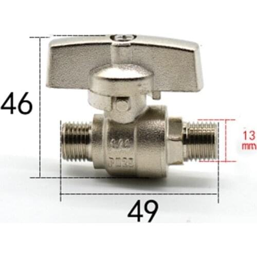 DN8 G 1/4" BSP Male Brass Ball Valve Water Gas Oil Port Size 9mm With Handle