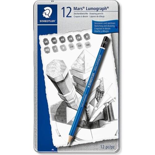 Staedtler 100G12 Mars Lumograph Hexagonal Pencil, blue
