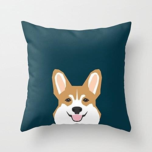 Teagan - Corgi Welsh Corgi Gift Cotton Canvas Pillow Case 20 x 20 Inches Square Cushion Cover for Pet Lovers Print One Side