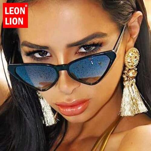 LEONLION Triangle Cat Eye Sunglasses Women Luxury Brand Designer Black Sun Glasses Classic Retro Candy Colors Outdoor Eyewear