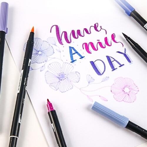 1pc TOMBOW AB-T Japan 96 Colors Double Heads Art Brush Pen Marker Profession Water Marker Pen Painting School Supplies