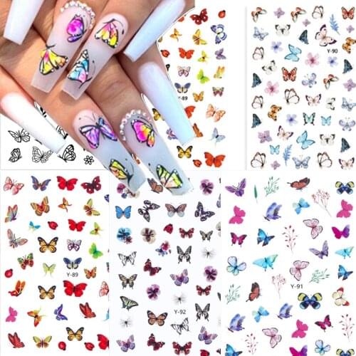 1pcs 3D Nail Art Sticker Butterfly Nail Sticker Waterproof Water Transfer DIY Butterfly Nail Art Decoration