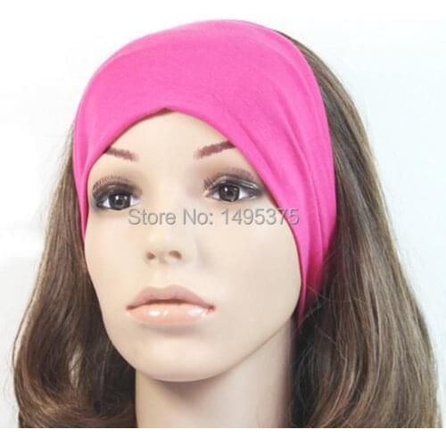 120pcs/lot neon color cotton Headband Turban Sport Yoga Head Wrap Bandana