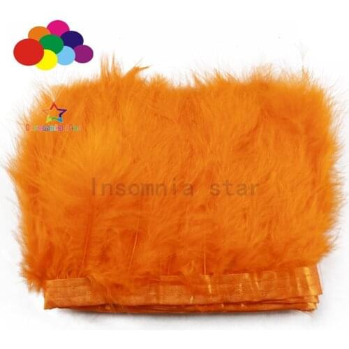 2 Meter 4-6" inch marabou turkey Feather Trimming Orange Color fluff Feathers Trims Ribbons Fringes