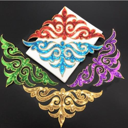 3Pcs Gold Flower Embroidered Patch Iron On Coats Jeans Stickers Sewing Bags Pants Shoes Badge DIY Shirts Appliques Patches