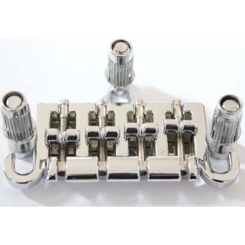 3 Point 4 String Bass Bridge Tailpiece Chrome For GBS EP Guitar Parts