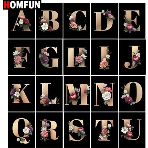 HOMFUN Full Square/Round Drill 5D DIY Diamond Painting " Text Flower " 3D Diamond Embroidery Cross Stitch Home Decor Gift