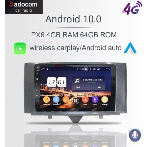 Wireless Carplay DSP IPS PX6 Android 10.0 4G+64G Car DVD Player RDS autoradio 4G LTE GPS For Benz SMART 2011 2012 2013 2014 2015