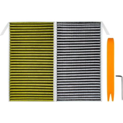 Car Air Filter Air Conditioner Cabin Filter with Activated Carbon Replacement for Tesla Model 3, 2 Pack