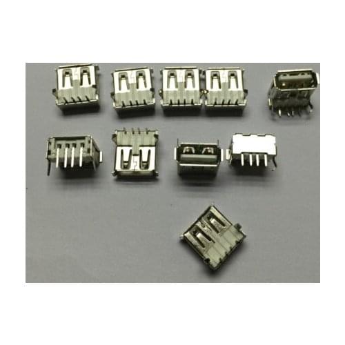 Free shipping 10PCS USB Type A Standard Port Female Solder Jacks Connector
