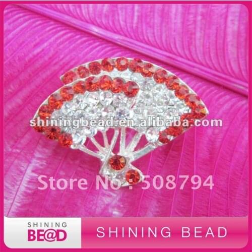 Fan shape rhinestone brooch for wedding bouquet decoration,free shipping,small fan shape rhinestone brooch for invitation card