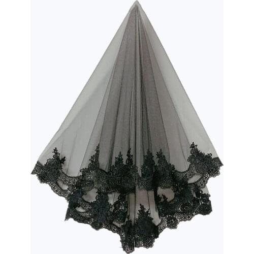 Halloween Black Lace Veil Hair Accessory Creative Cathedral Wedding Veil Bride Costume Party Head Wear