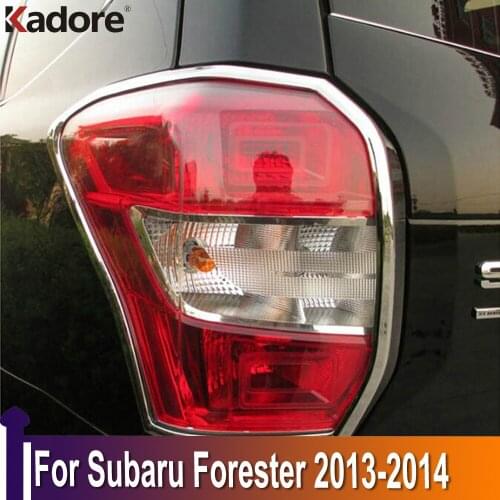 For Subaru Forester 2013 2014 ABS Chrome Rear Tail Light Lamp Cover Trims Decoration Frame Car Exterior Accessories