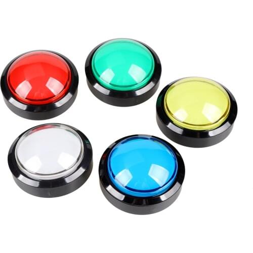 5 Pcs/Lot New 60mm Dome Shaped LED Illuminated Push Buttons For Arcade Coin Machine Operated Games