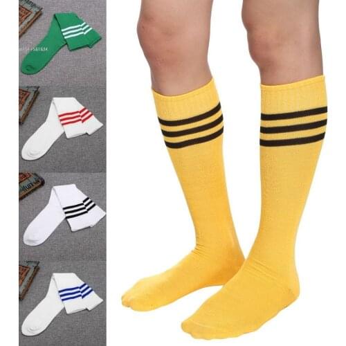 Football Knee-high Striped Socks Classic Natural Color Socks Men Elastic Socks Women Stock
