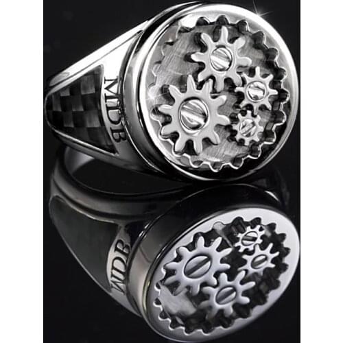Creative Car Gear Ring Steampunk Mens Ring Gothic Brothers Gift Hip Hop Boy Accessories Jewelry Fashion Items