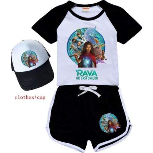 Summer Raya and The Last Dragon Girls Boys Clothes Child Clothing Set for Girls Kids T-Shirt Shorts 2PCS Outfits Casual Clothes