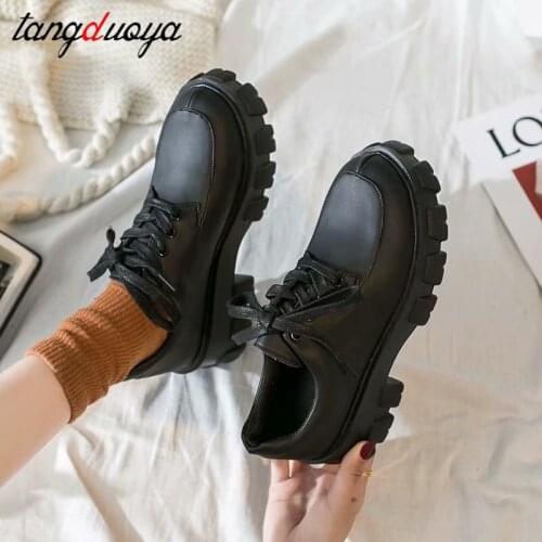 British style small leather shoes women increase 2021 new college style wild autumn thick bottom sponge cake shoes