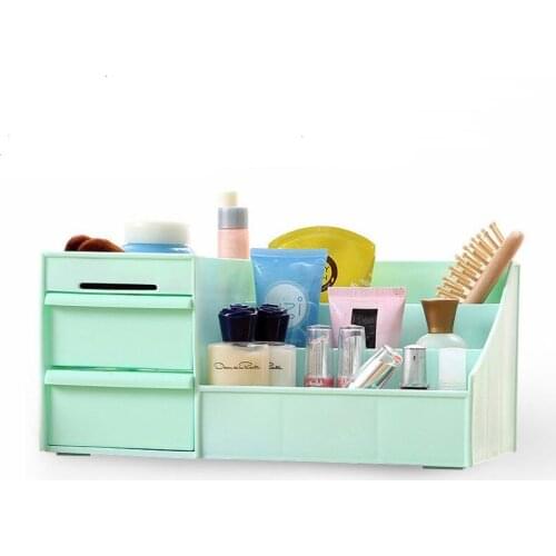 1PC Multi-grid plastic box desktop storage box cosmetic case remote control holder objects Container makeup organizer OK 0219
