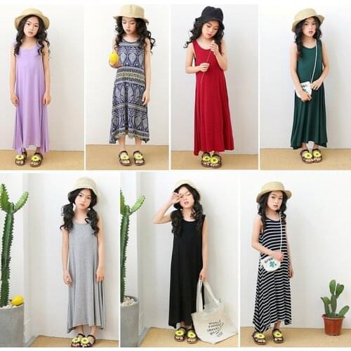 Dress Modale Middle School Girl Bohemian Dress Child Modale Korean Version of The Vest Bottom Long Skirt Summer tinkerbell dress