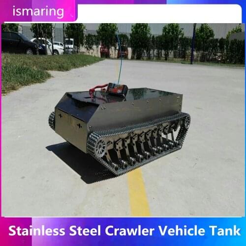 Stainless Steel Crawler Vehicle Tank Over Barrier Chassis Inspection Robot High Foot Plate Smart Robot Caterpillar Car Base RC
