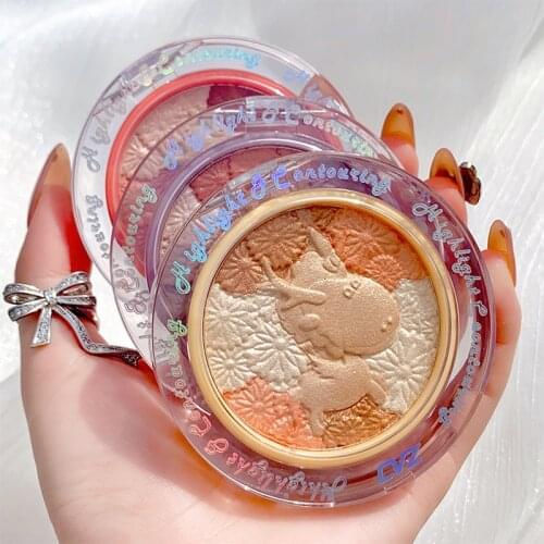 Highlighter Palette Blush Palette Facial Contour Palette Cute Makeup Look Facial Cosmetics Female Cosmetics Professional Makeup