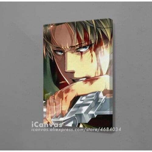 Levi Ackerman Attack on Titan Anime Canvas Decoration Prints Home Decor Canvas Dorm Living Room Bedroom Painting Wall Art Poster