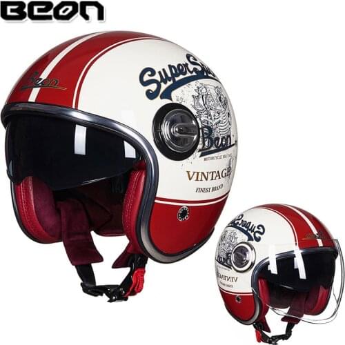 BEON official store beon B-108A 3/4 open face retro helmet Casque Moto visage ouvert Vintage motorcycle Casco Capacete Scooter