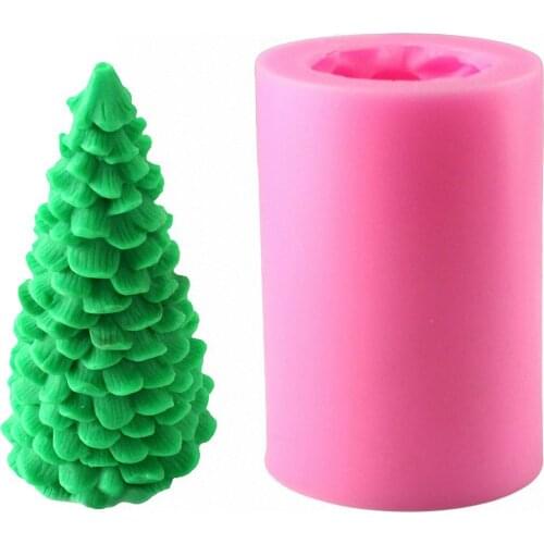1pc 3D Christmas Tree Silicone Candle Soap Fondant Mold Cake Chocolate Decorating Baking Mould Tool Craft