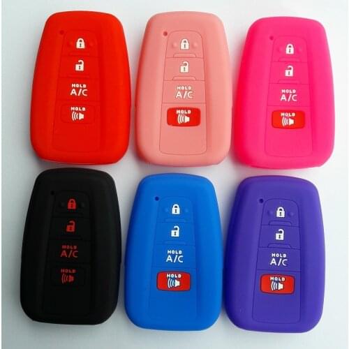 Silicon Accessories key pouch case cover 4 Buttons For Toyota Smart Key Protection 2017-2018 Camry Prius Prime AC Hold