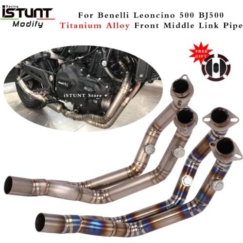 Slip On For Benelli Leoncino 500 BJ500 Full Motorcycle Exhaust System Modified Escape Titanium Alloy Front Middle Link Pipe