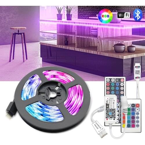 RGB LED Strip 12V Lights Bluetooth WiFi Luces Led DC 5050 SMD2835 Flexible Waterproof Tape Diode Remote Control Light For Room