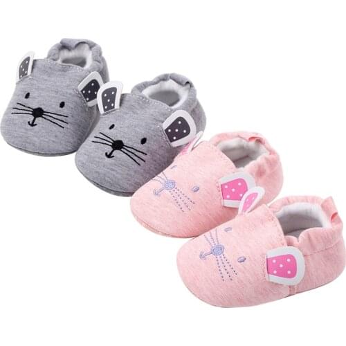 Infant Baby Boys Girls Slippers, Soft Sole Non Skid Crib House Shoes Cute Animal Winter Warm Booties Cartoon Mouse First Walkers