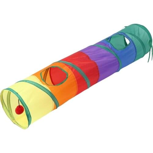 Cat Tunnel Pet Tube Collapsible Play Toy Indoor Outdoor Kitty Puppy Toys for Puzzle Exercising Hiding Training and Running with